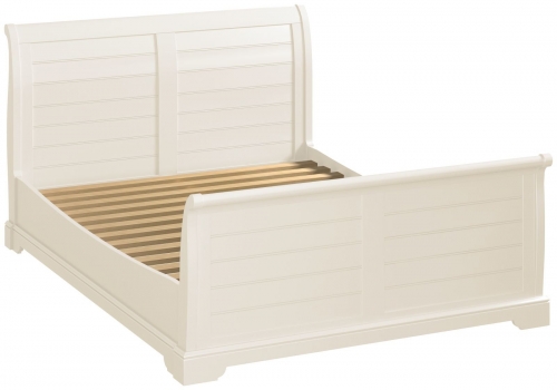 Ascot White 4'6 Double Sleigh Bed