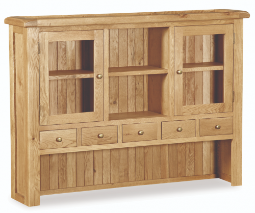 Country Rustic Waxed Oak Large Hutch