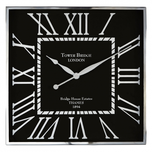 Square Town house Wall Clock