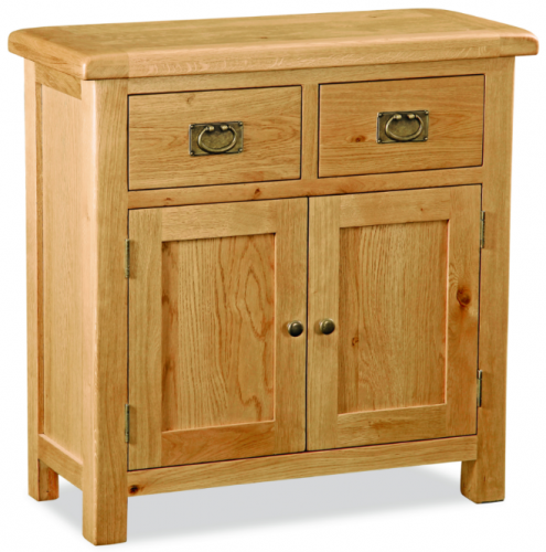 Country Rustic Waxed Oak Compact Sideboard