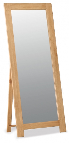 Country Rustic Waxed Oak Cheval Mirror