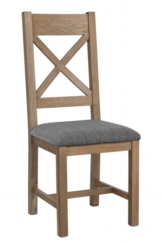 Milby Cross Back Dining Chair- Grey Check