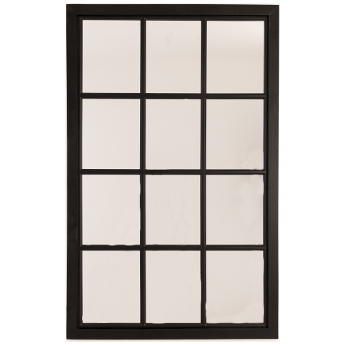 Black Wooden Window Mirror