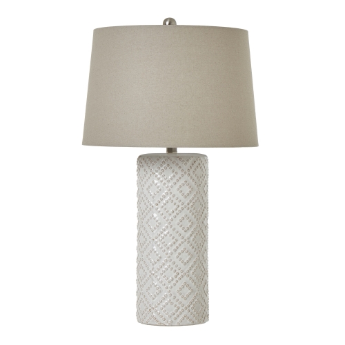 White Beaded Ceramic Lamp