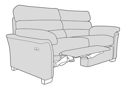 Malton Fabric 2 Seat Sofa - Recliner