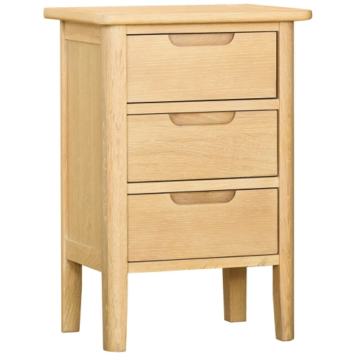 Oslo Light Oak 3 Drawer Bedside