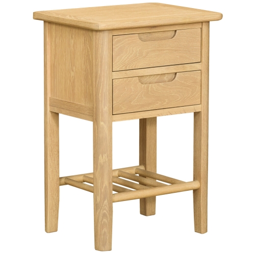 Oslo Light Oak 2 Drawer Bedside