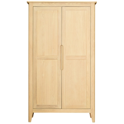 Oslo Light Oak Double Wardrobe with Shelving 