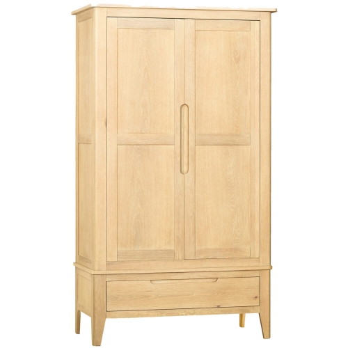 Oslo Light Oak Double Wardrobe With Drawer