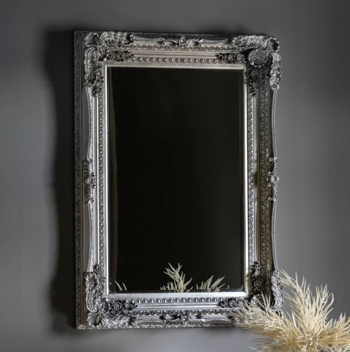 Carved Louis Mirror Silver