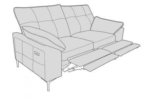 Richmond Fabric 2 Seat Sofa - Recliner