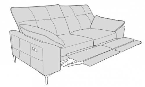 Richmond Fabric 3 Seat Sofa - Recliner