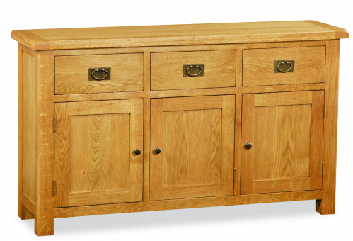 Country Rustic Waxed Oak Large Sideboard 